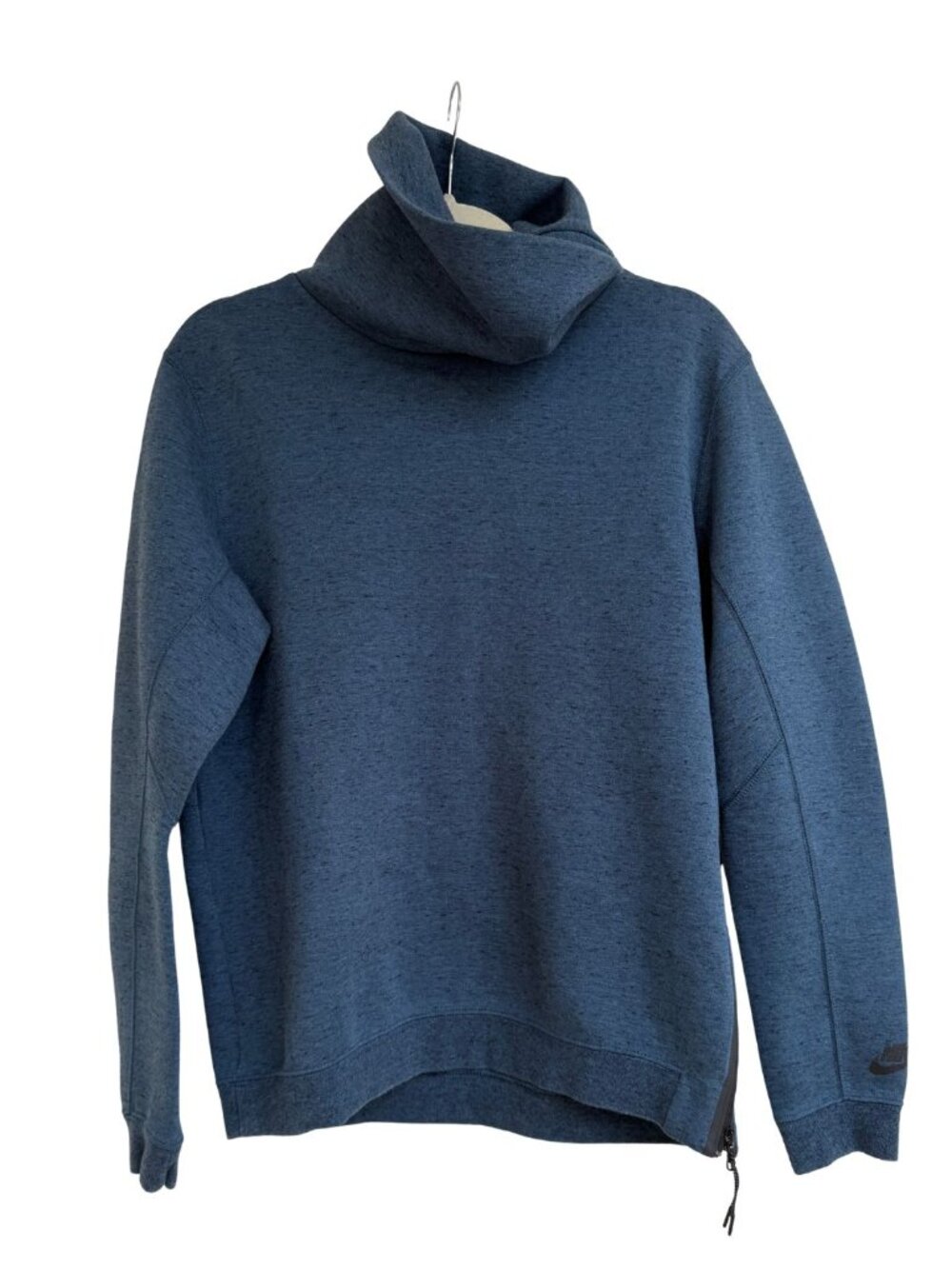 Nike Tech Fleece Mens Funnel Neck Hoodie Blue Zip Sz M